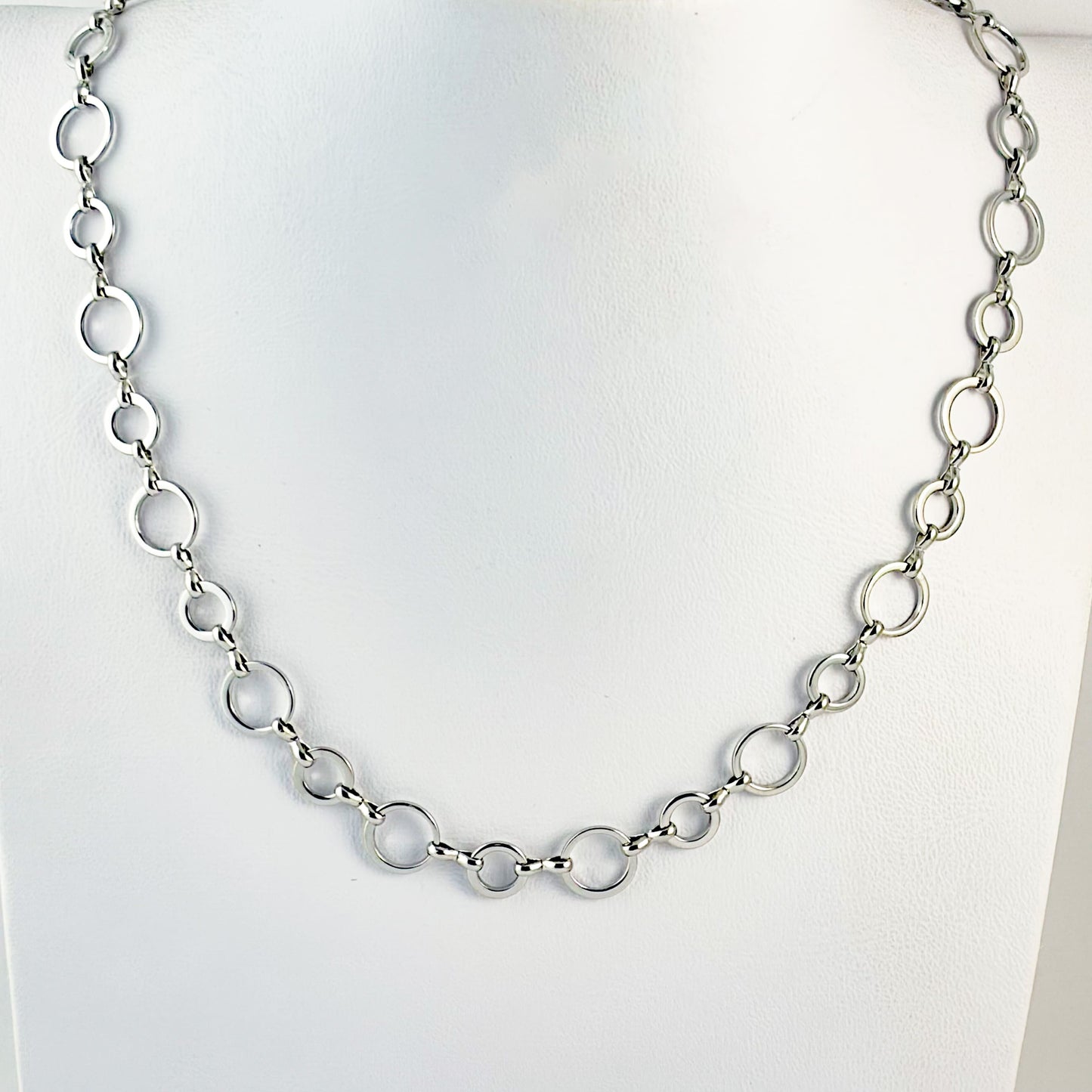 Collar cadena eslabones circulares acero inoxidable 40 cm + 5 ext