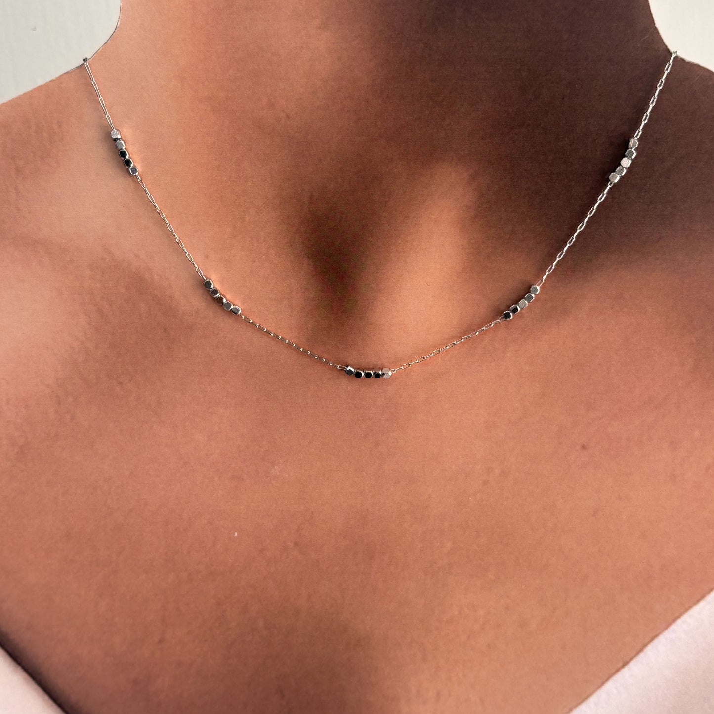 Collar acero inoxidable 316L cadena cubitos mini