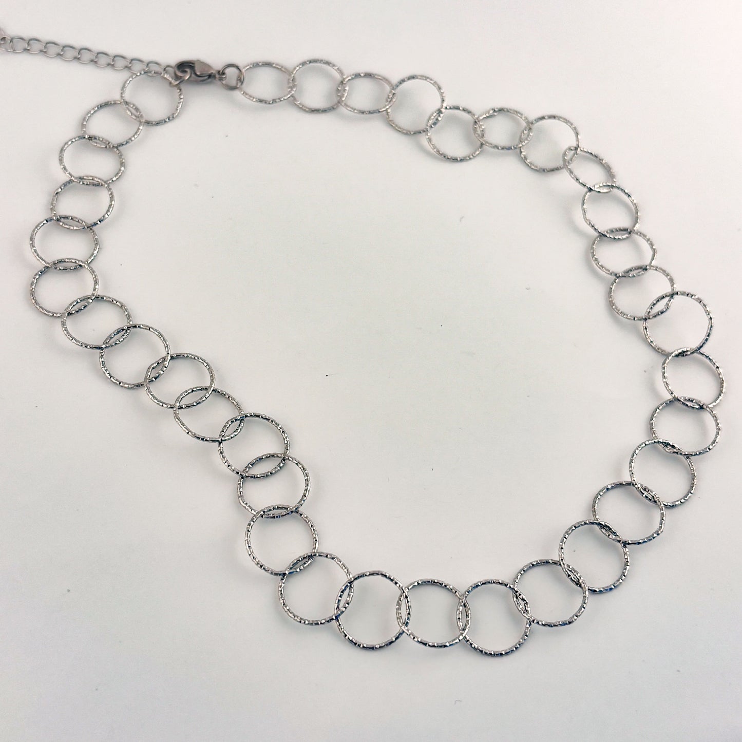 Collar acero inoxidable aros diamantados