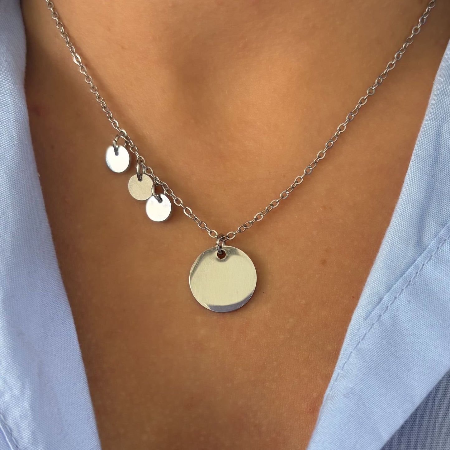 Collar monedas grande y minis 1-3 dijes