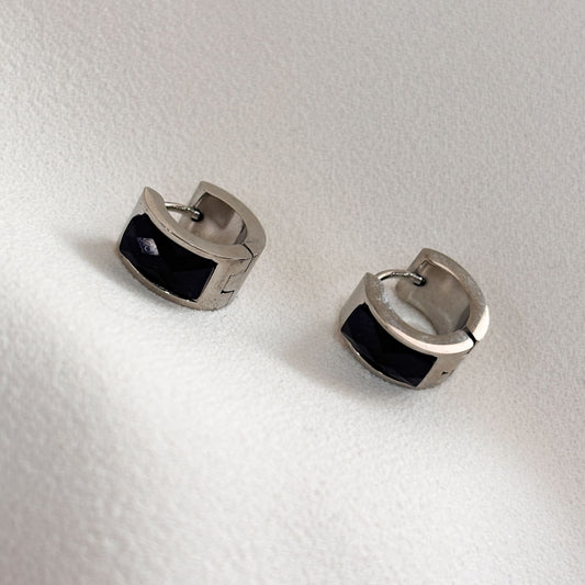 Huggies cristal facetado negro acero inoxidable