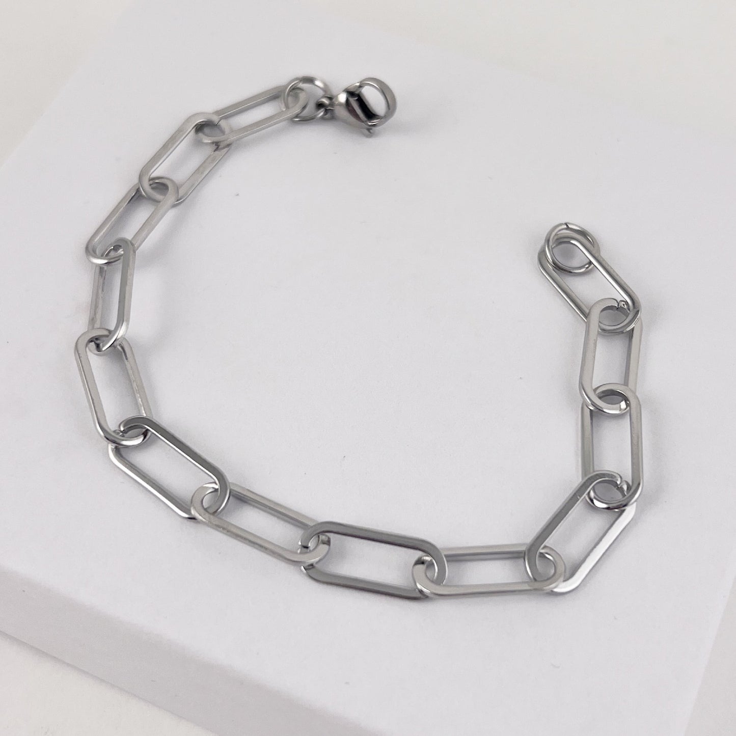Pulsera acero inoxidable eslabón clip grande