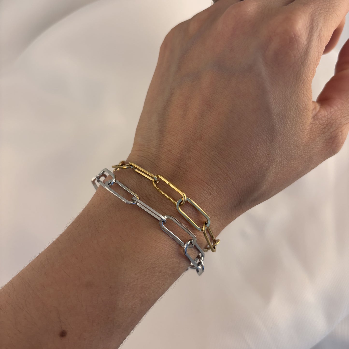 Pulsera acero inoxidable eslabón clip grande
