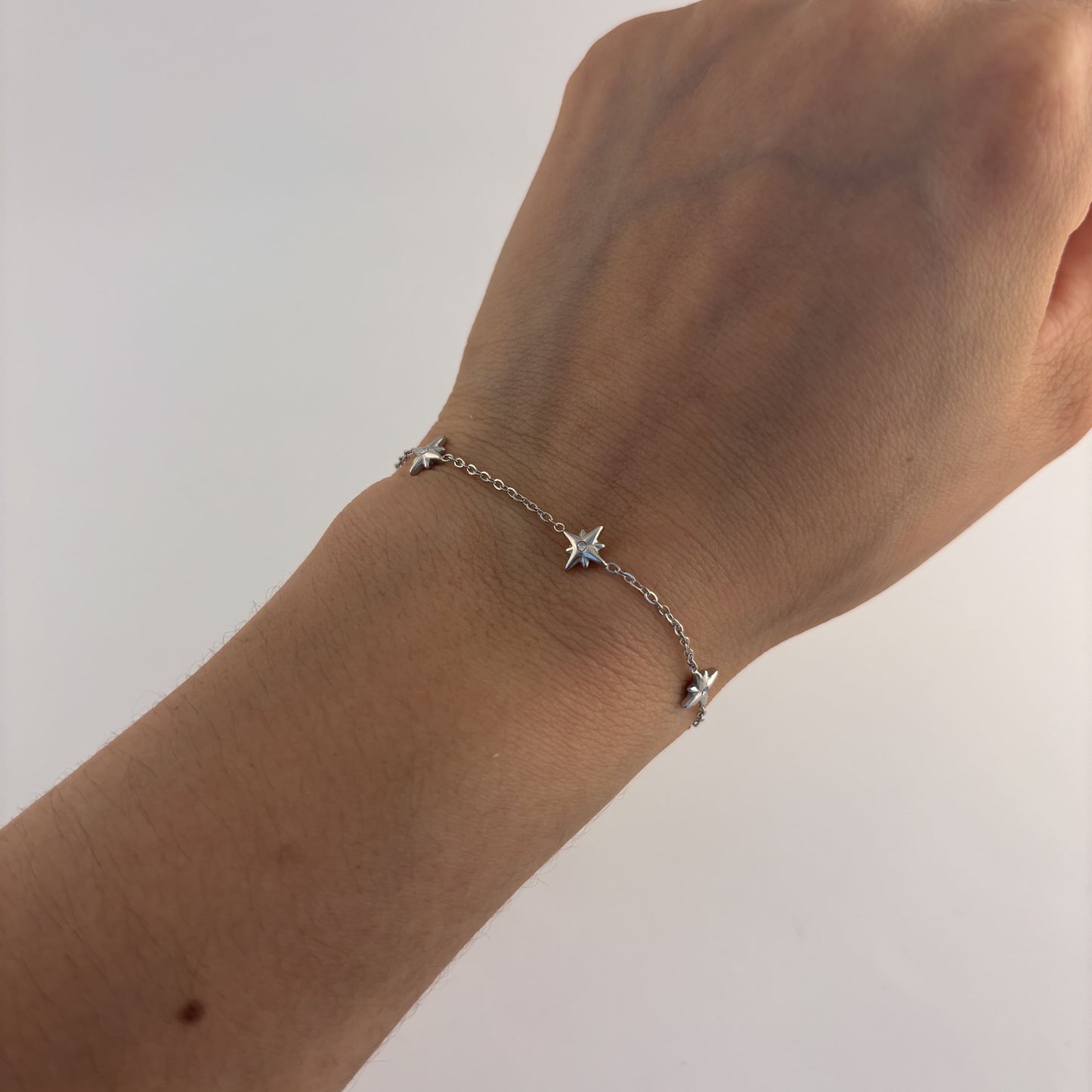 Pulsera delgada acero inoxidable 3 destellos