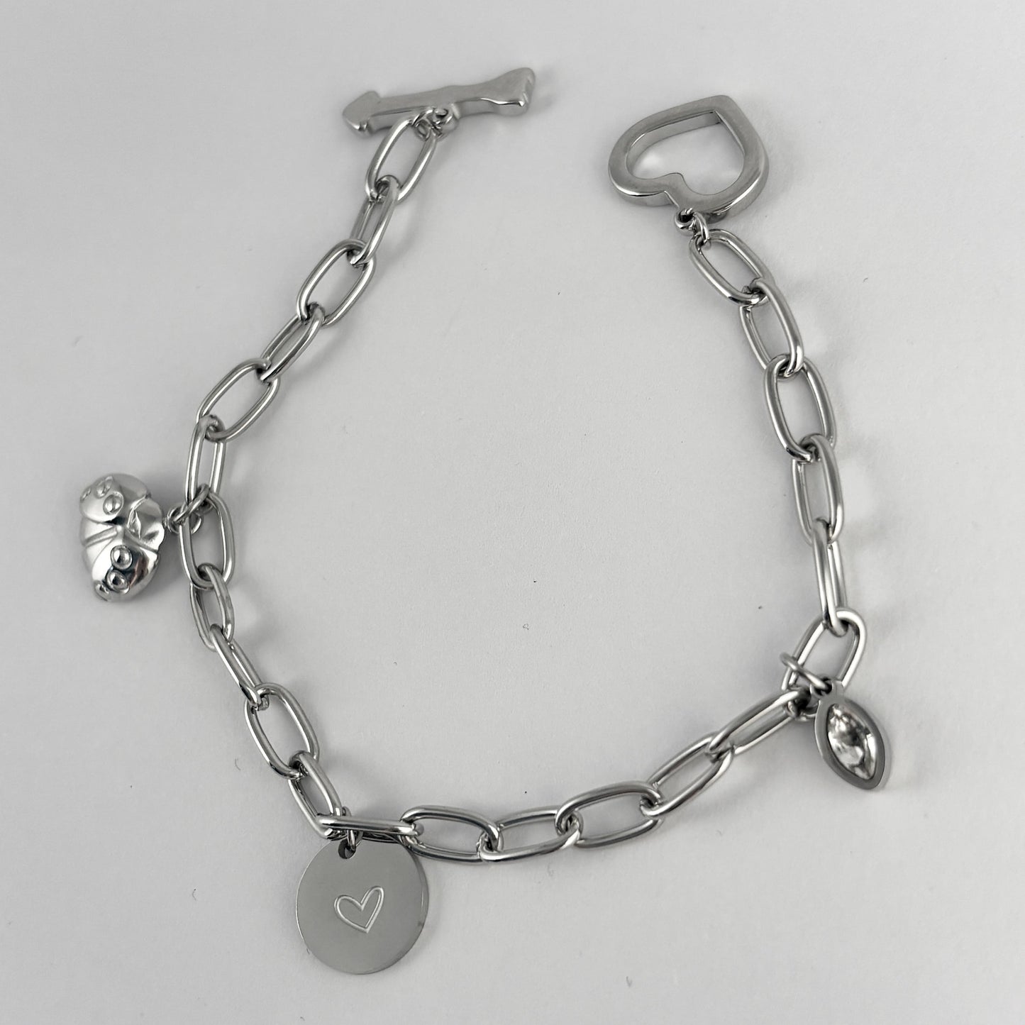 Pulsera acero inoxidable dijes catarina