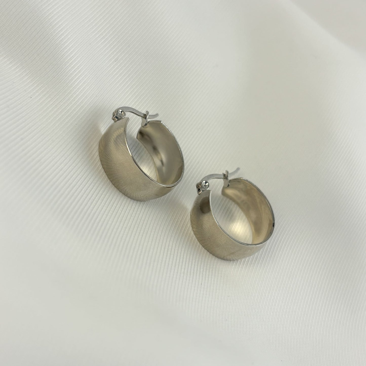 Arracadas acero inoxidable anchas 2 cm lámina