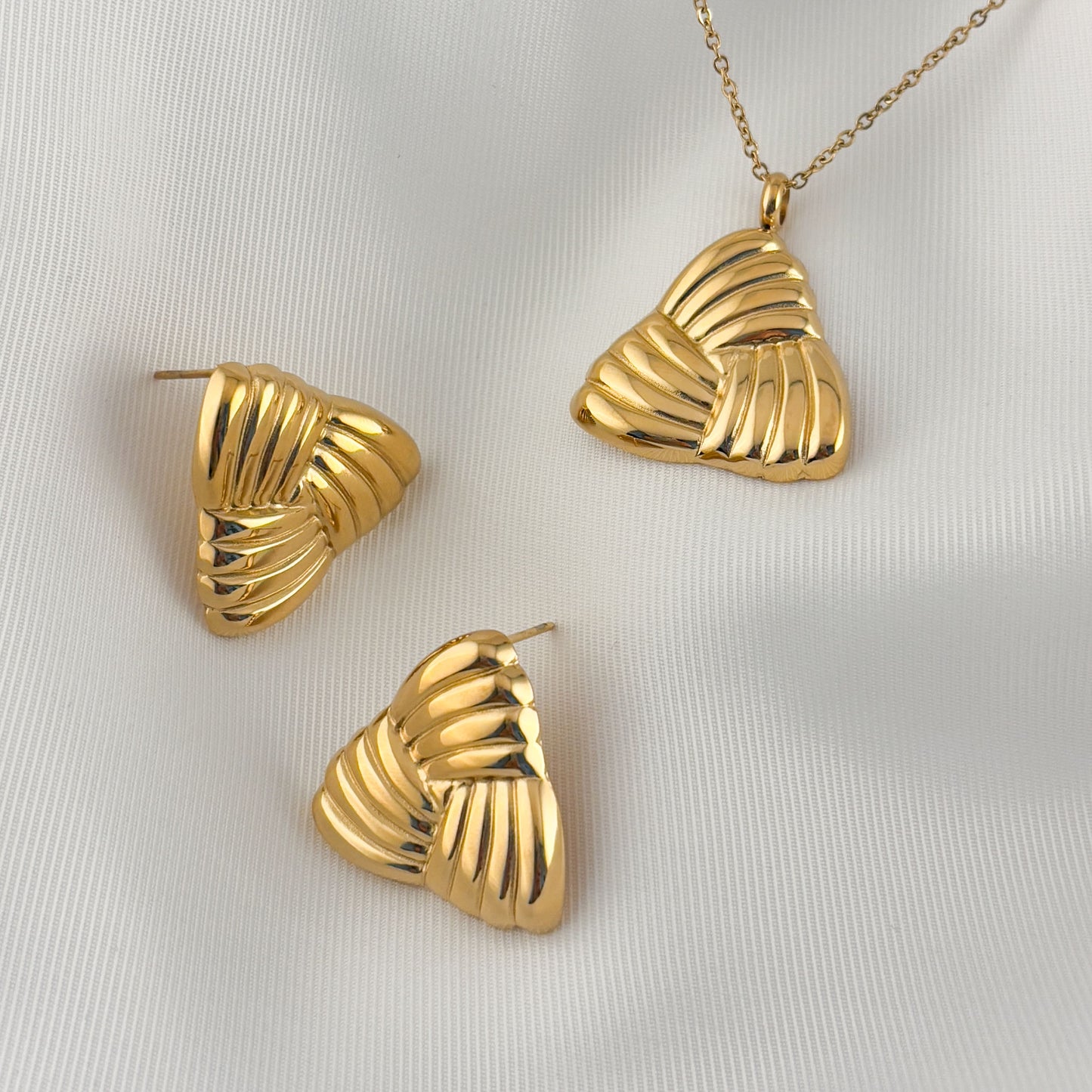 Set aretes y collar acero inoxidable diferentes modelos