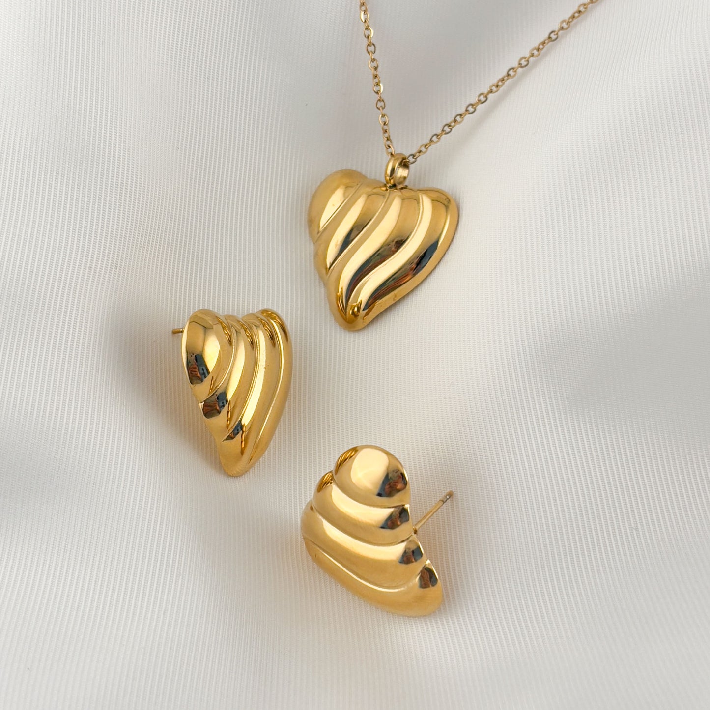 Set aretes y collar acero inoxidable diferentes modelos