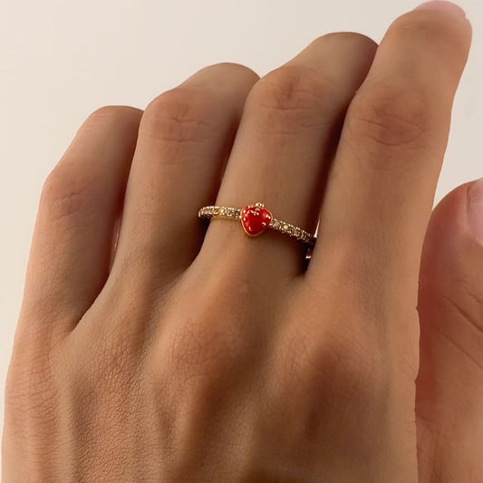 Anillo delgado chapa de oro fresa