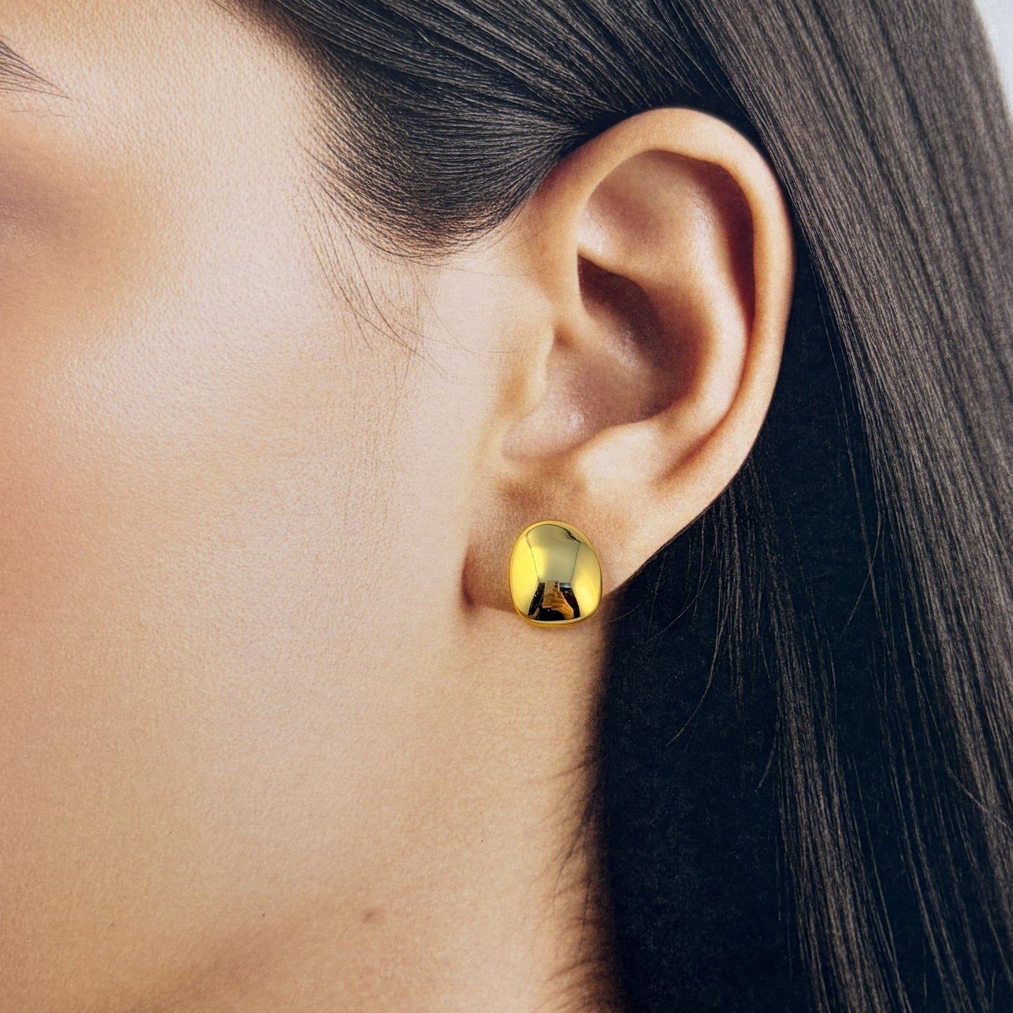 Aretes pegados luneta chapa de oro
