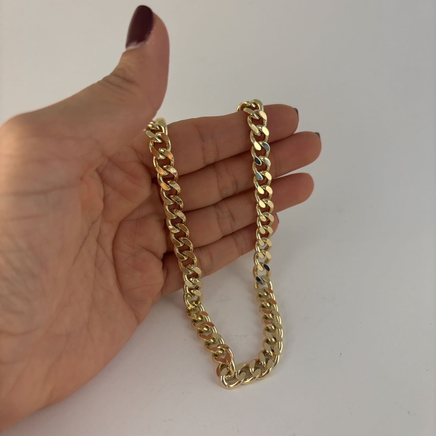 Cadena barbada 6 mm chapa de oro 60 cm