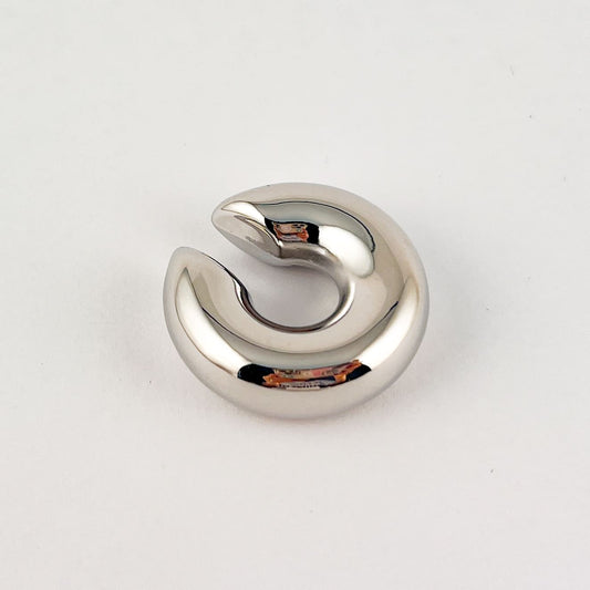 Ear cuff simulación de perforación chunky chapa de oro plateado