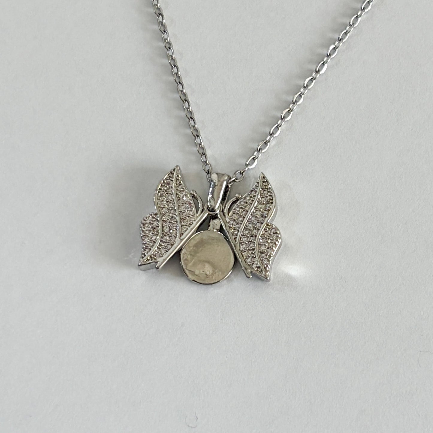 Collar dije mariposa con alas para grabar cadena de acero inoxidable