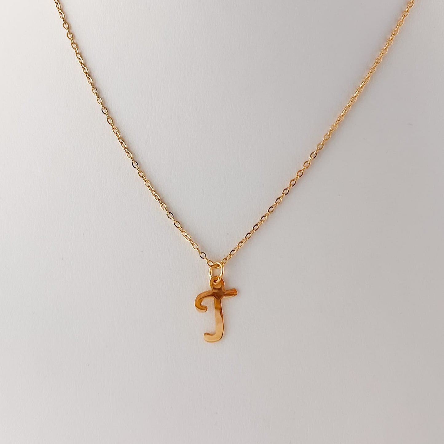 Collar inicial letra cursiva baño de oro con cadena de acero inoxidable ¡Elige la letra!