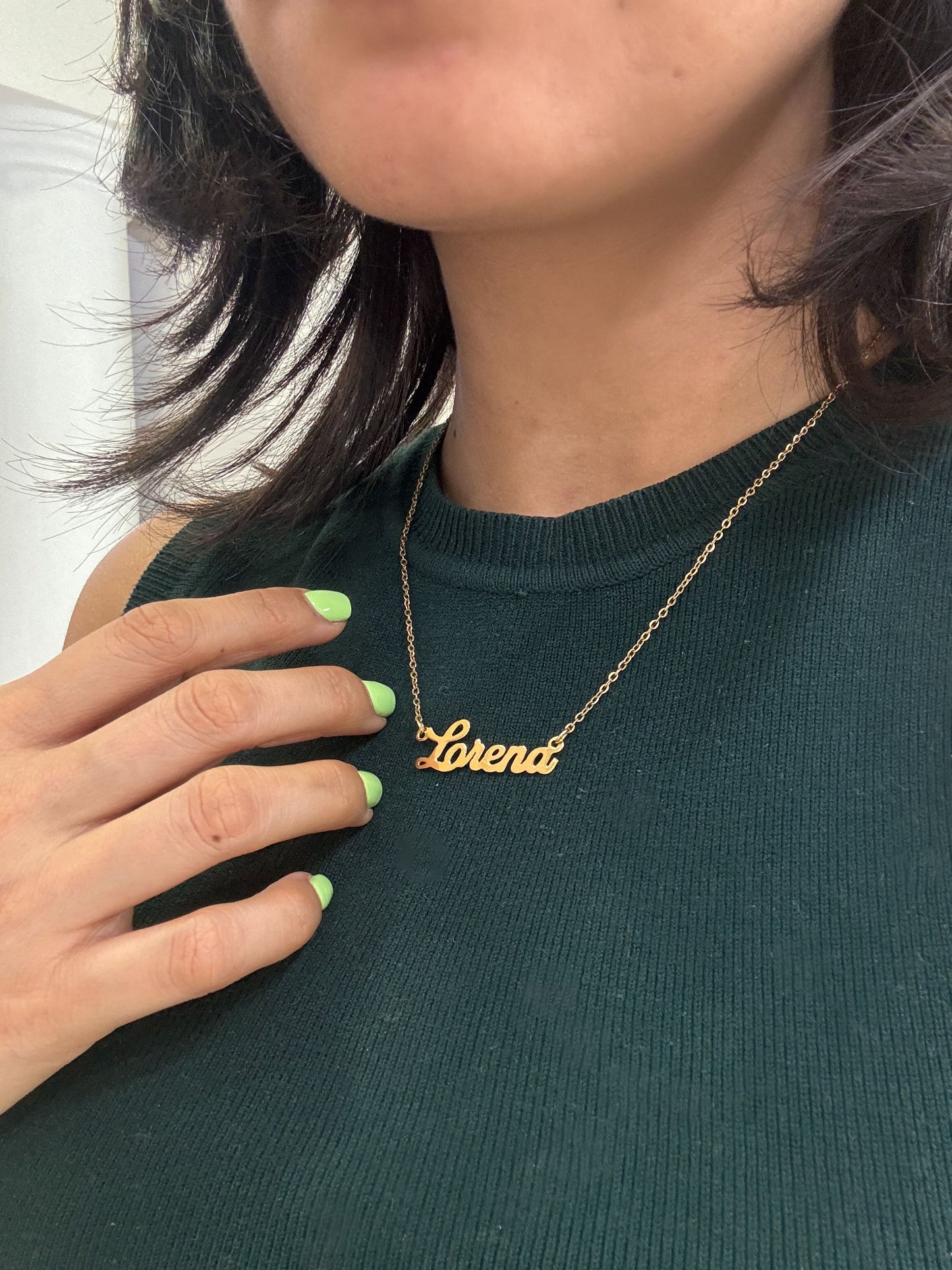 Collar personalizado de nombre en chapa de oro cadena de acero inoxidable ¡Elige el tipo de letra!