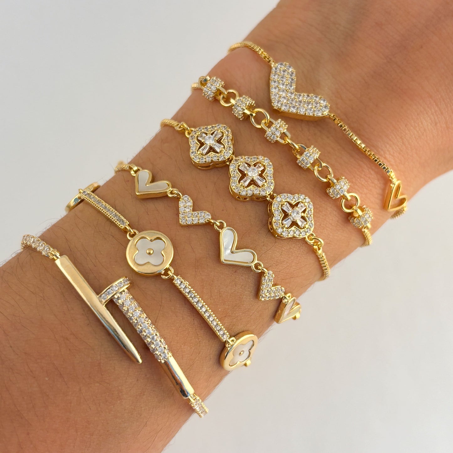 Pulsera chapa de oro ajustable diferentes modelos