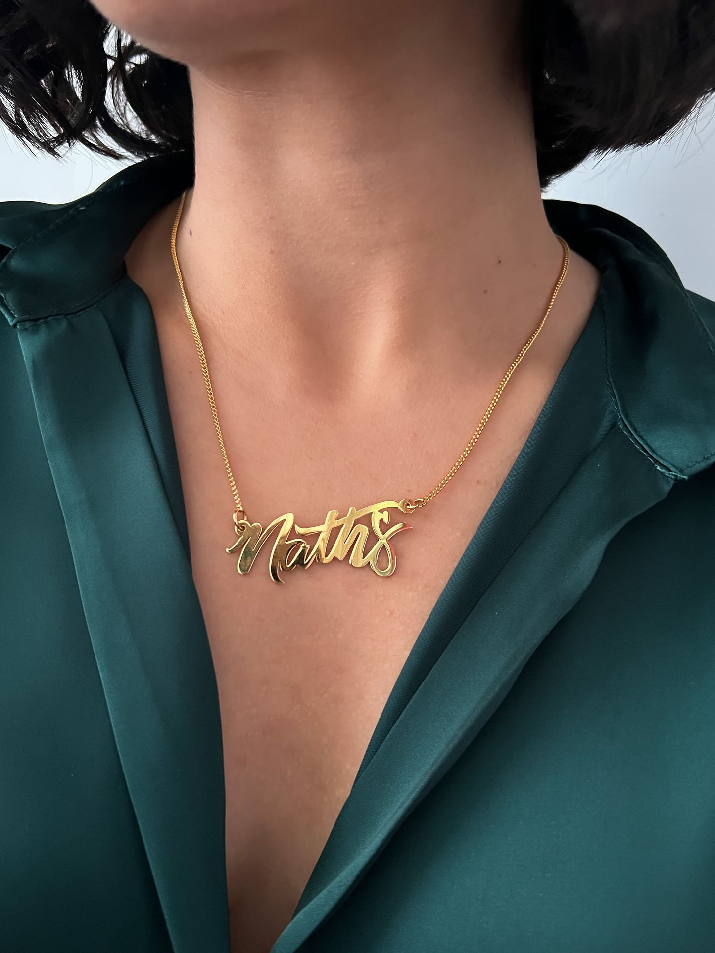 Collar personalizado de nombre en chapa de oro cadena de acero inoxidable ¡Elige el tipo de letra!