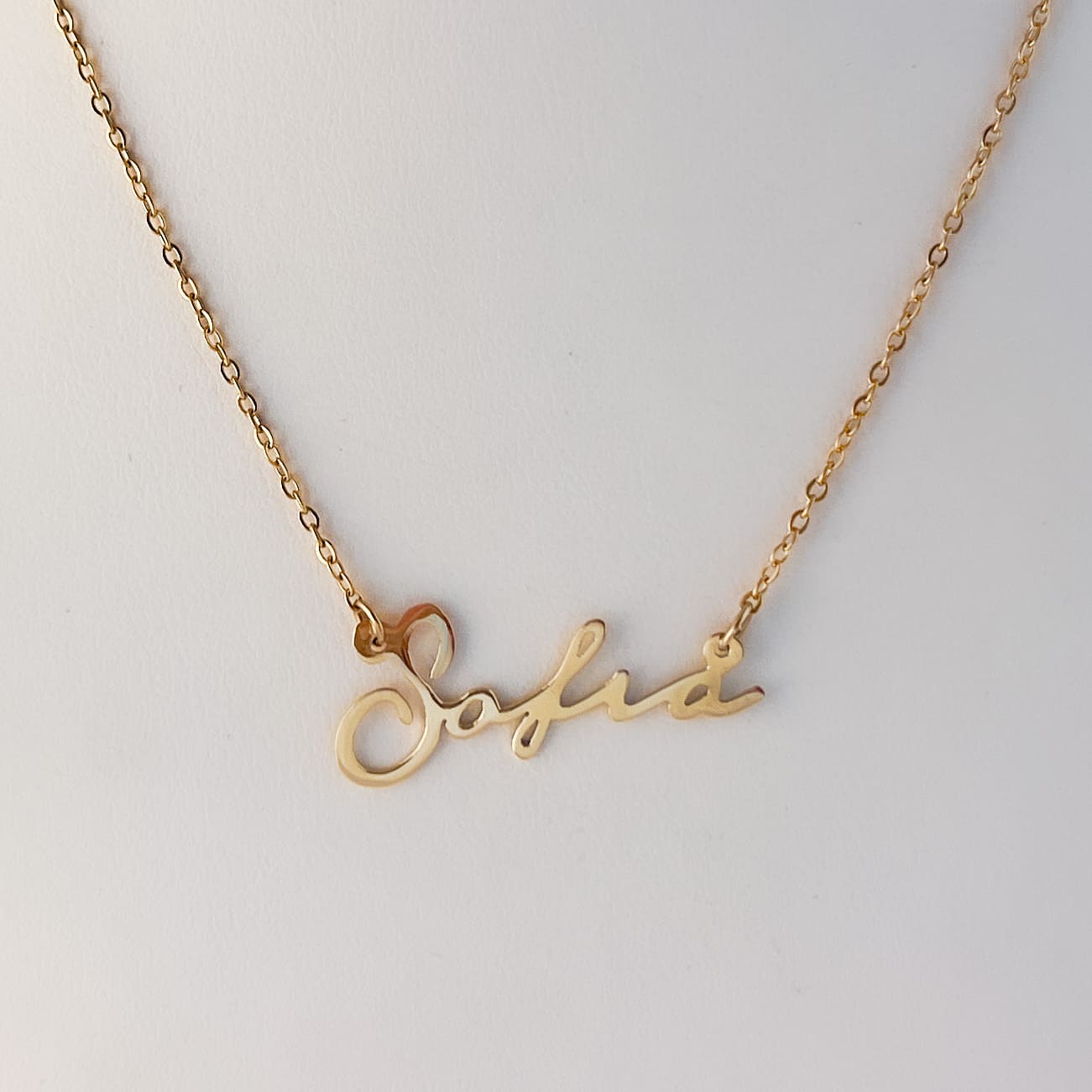 Collar personalizado de nombre en chapa de oro cadena de acero inoxidable ¡Elige el tipo de letra!
