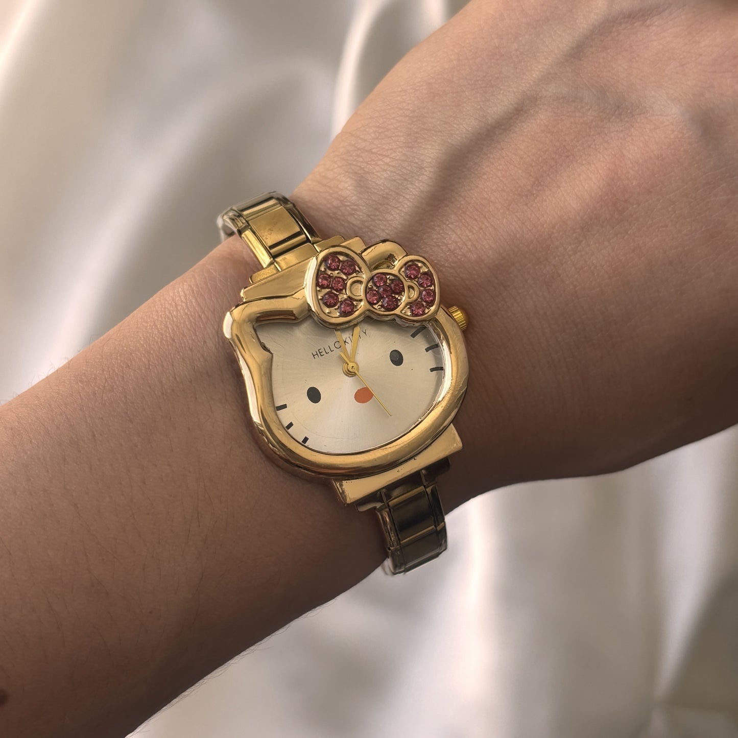 Reloj para pulsera italiana kitty acero inoxidable dorado