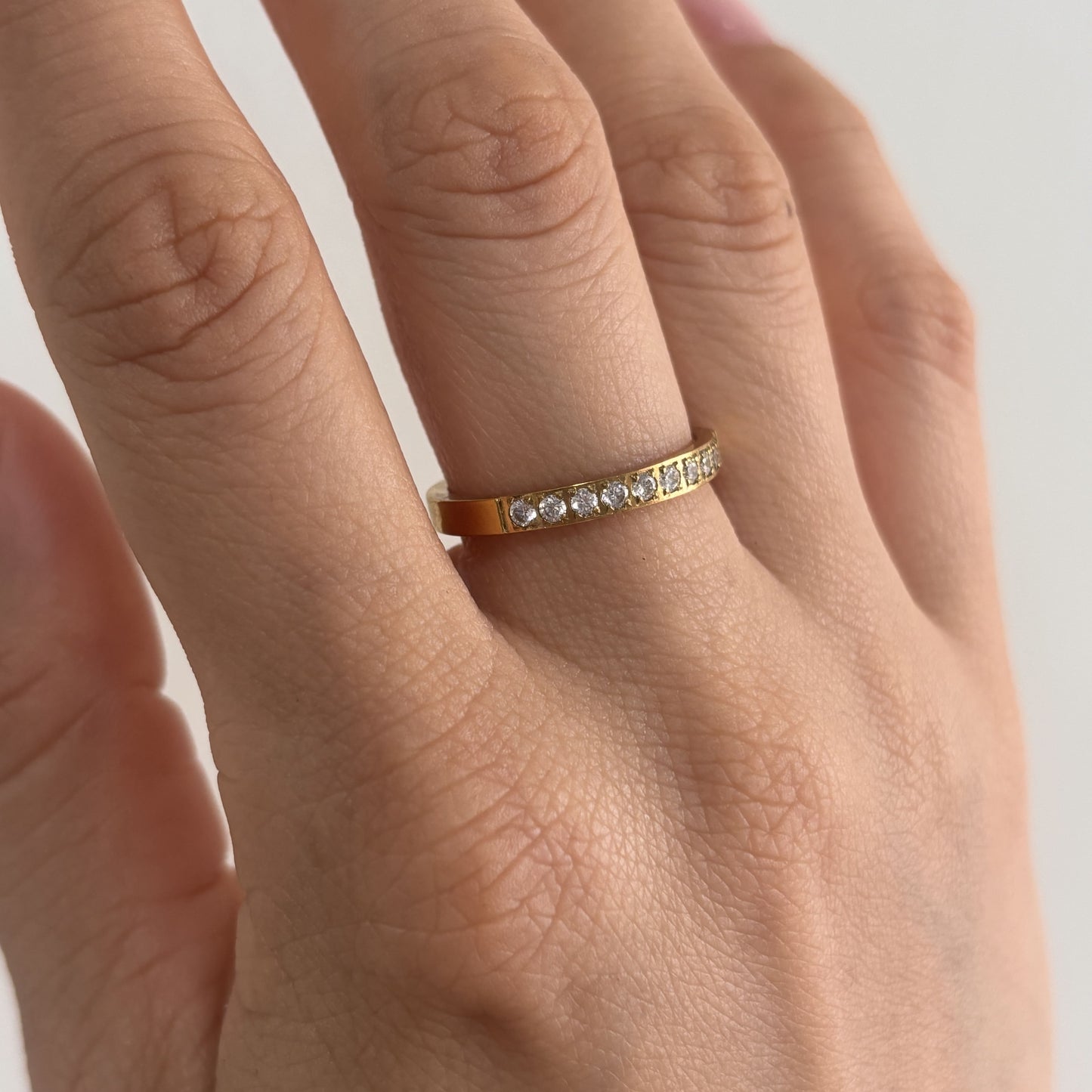 Anillo churumbela dorada acero inoxidable