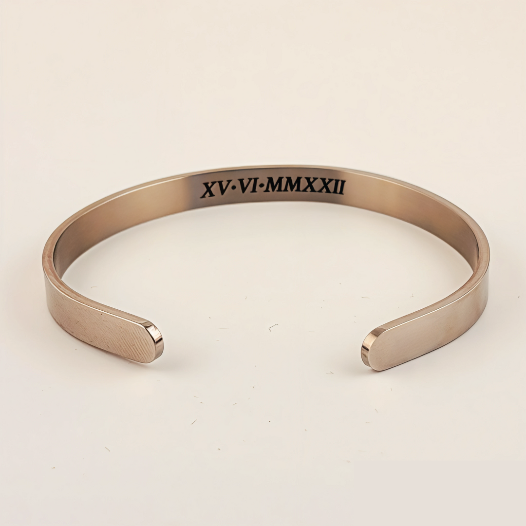 Brazalete ajustable acero inoxidable con 1 grabado