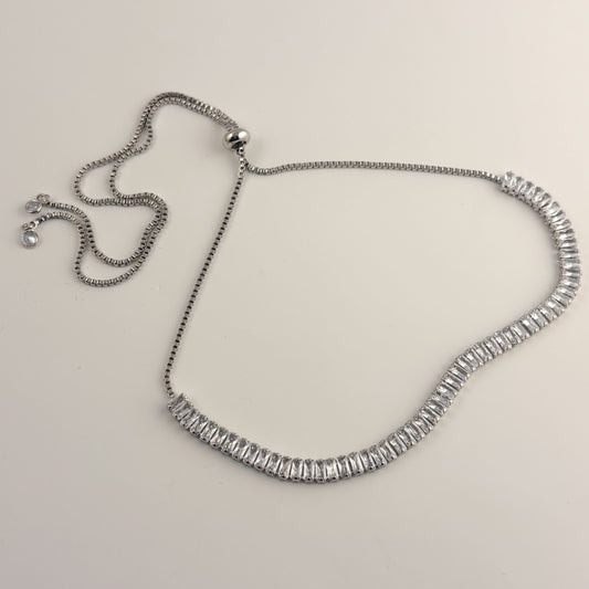 Pulsera ajustable zirconias baguette