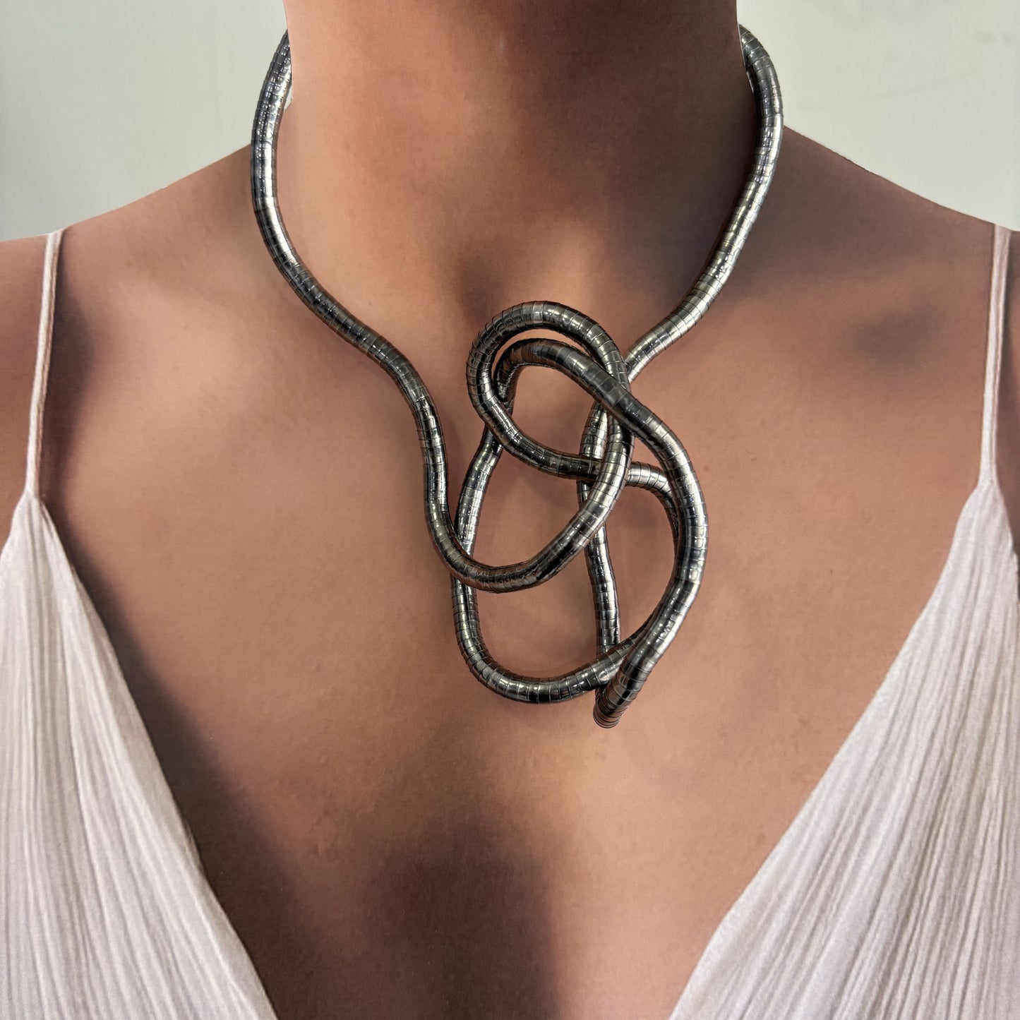 Collar pulsera flexible enrrollable chapa de oro