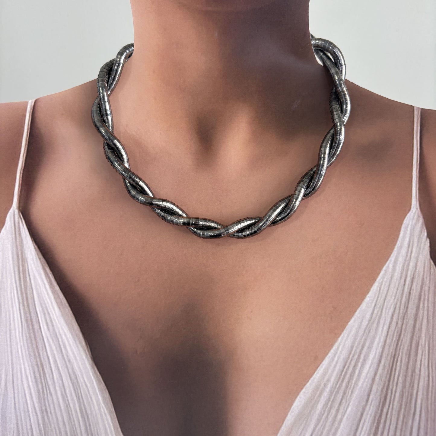 Collar pulsera flexible enrrollable chapa de oro