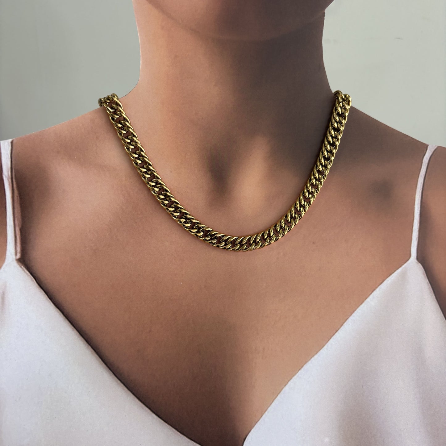 Collar Cadena chunky acero inoxidable dorado