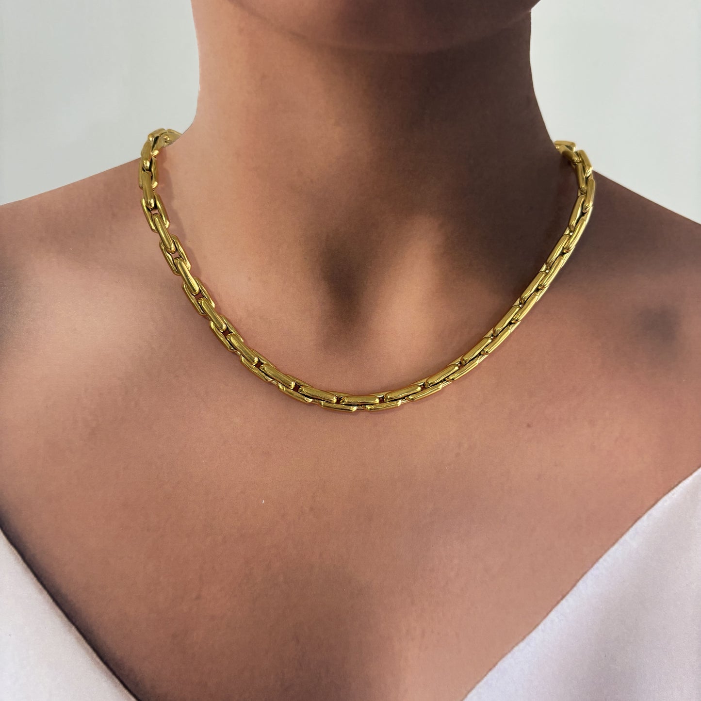 Collar Cadena chunky acero inoxidable dorado