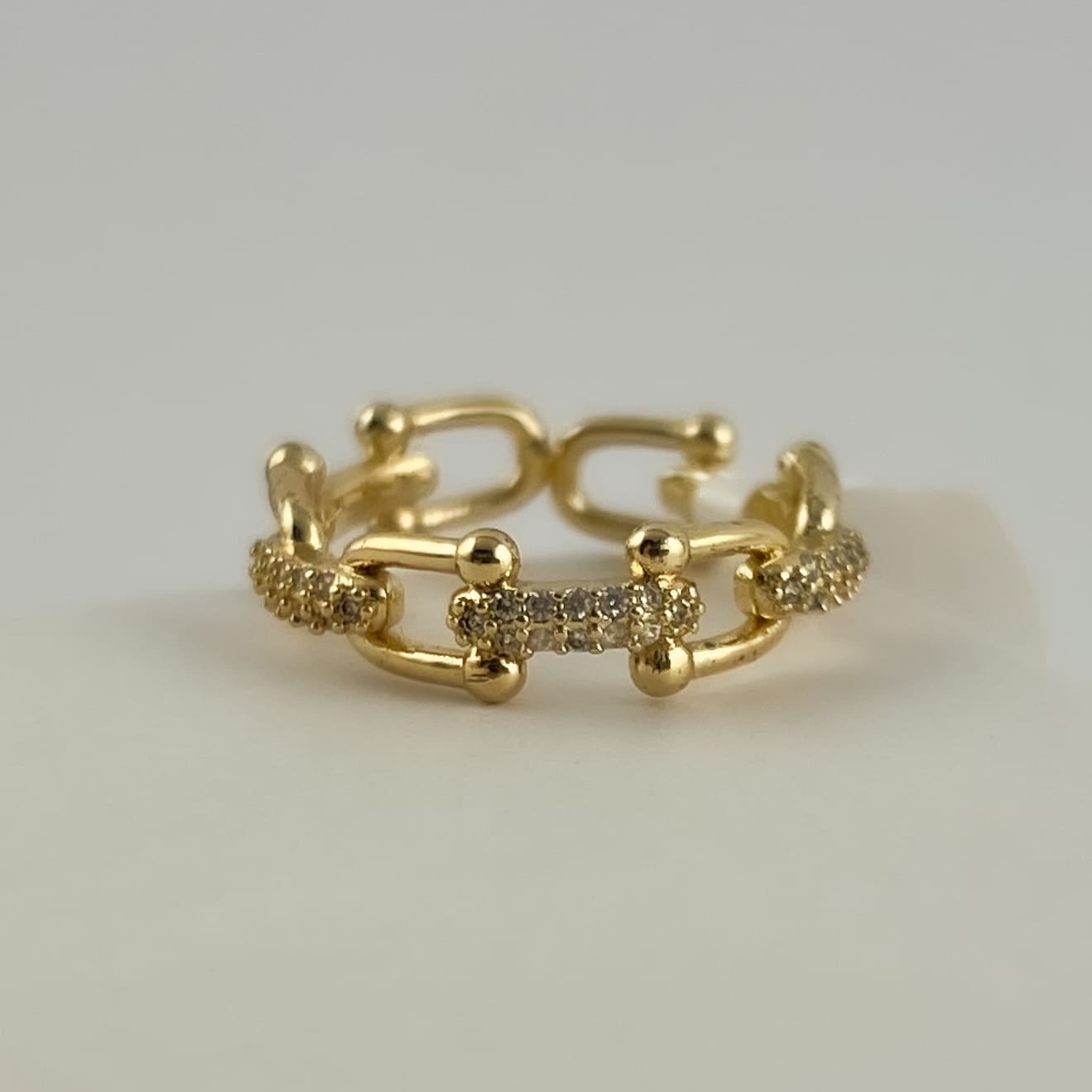 Anillos delgados ajustables chapa de oro con cristales ¡Elige el tuyo!