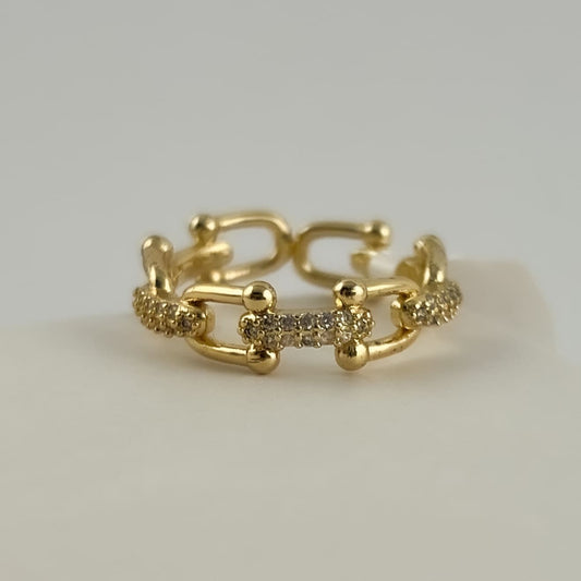 Anillos delgados ajustables chapa de oro con cristales ¡Elige el tuyo!