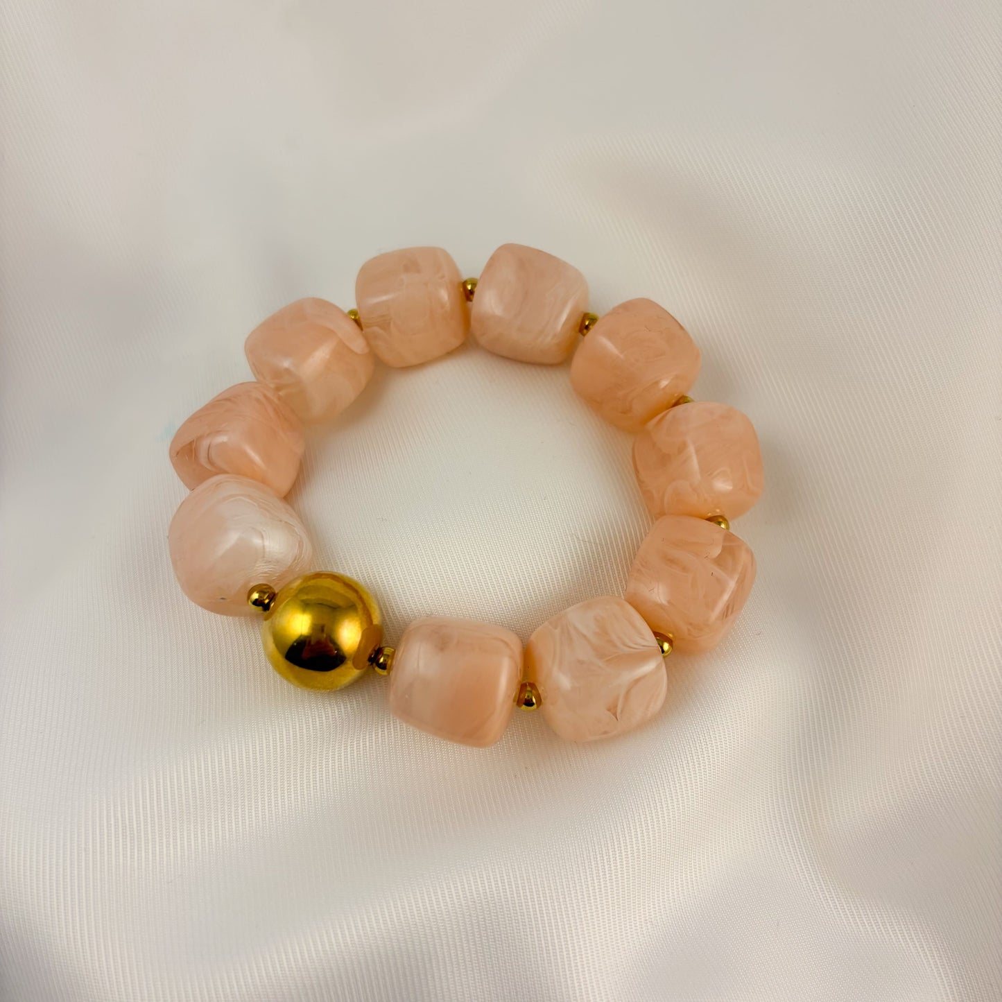 Pulsera acrilico cubos y bolas acero