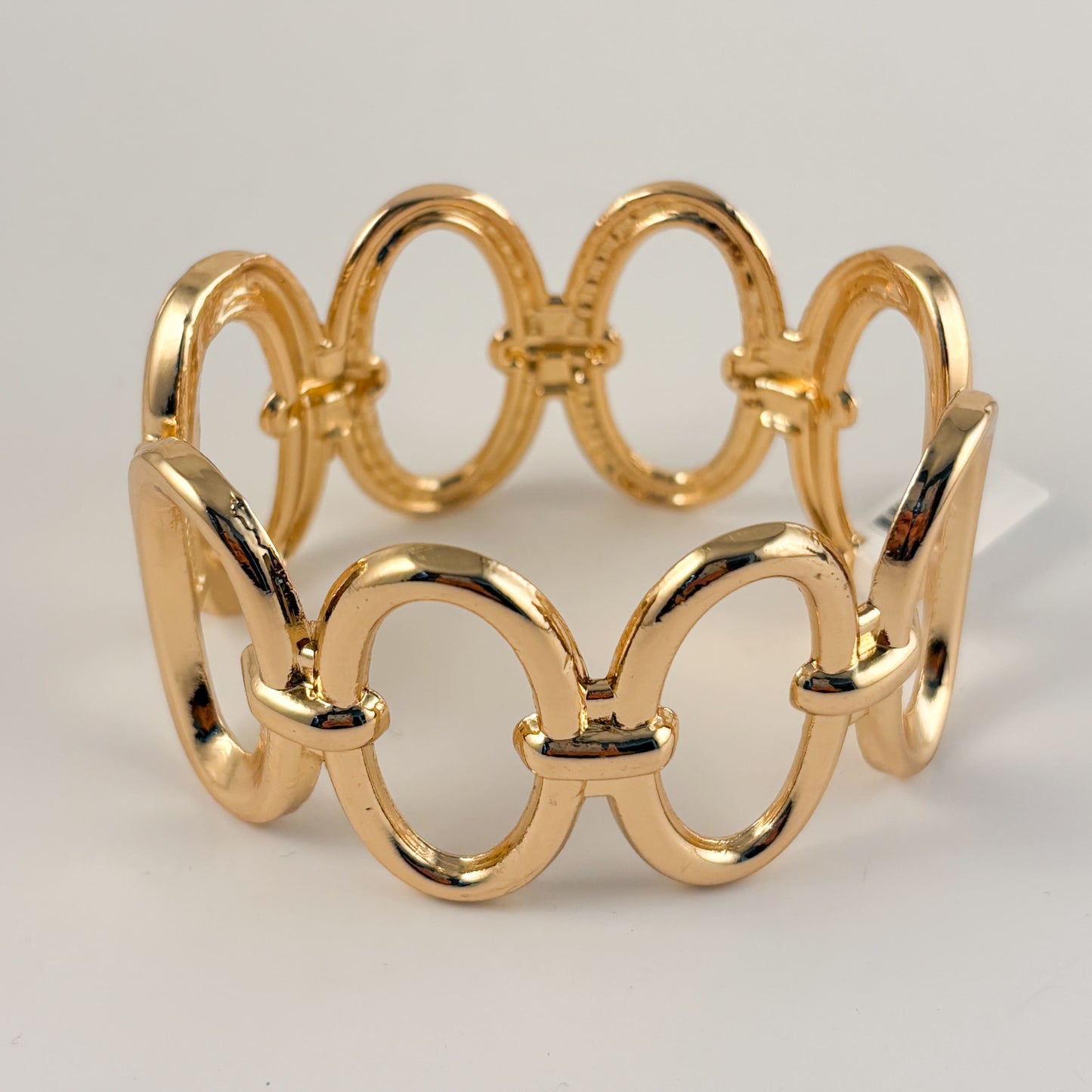 Brazalete grueso dorado chunky chapa de oro