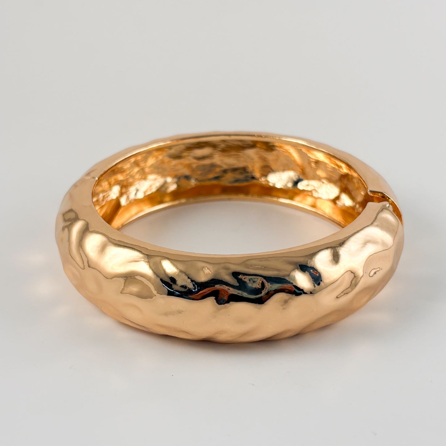 Brazalete grueso dorado chunky chapa de oro