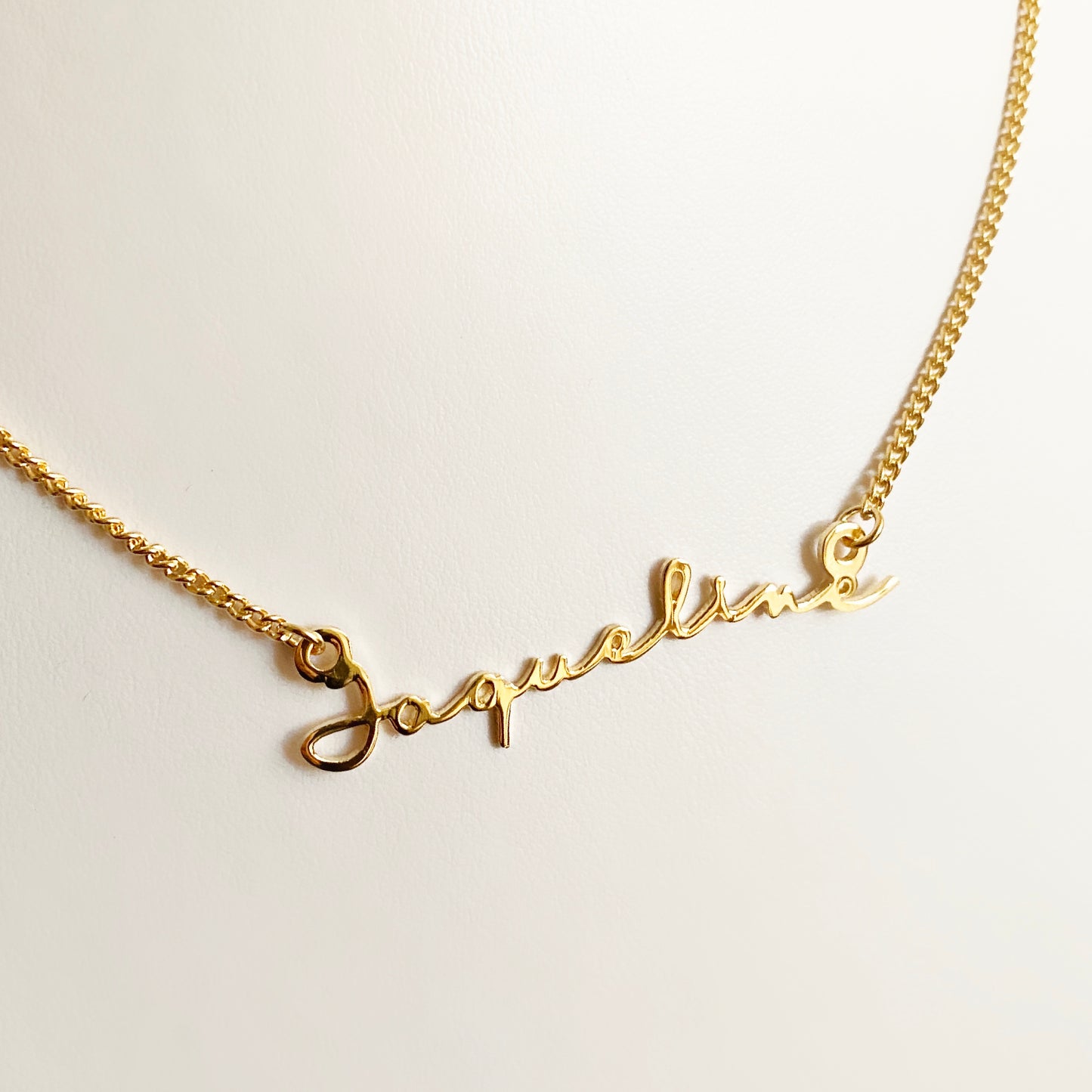 Collar personalizado de nombre en chapa de oro cadena de acero inoxidable ¡Elige el tipo de letra!