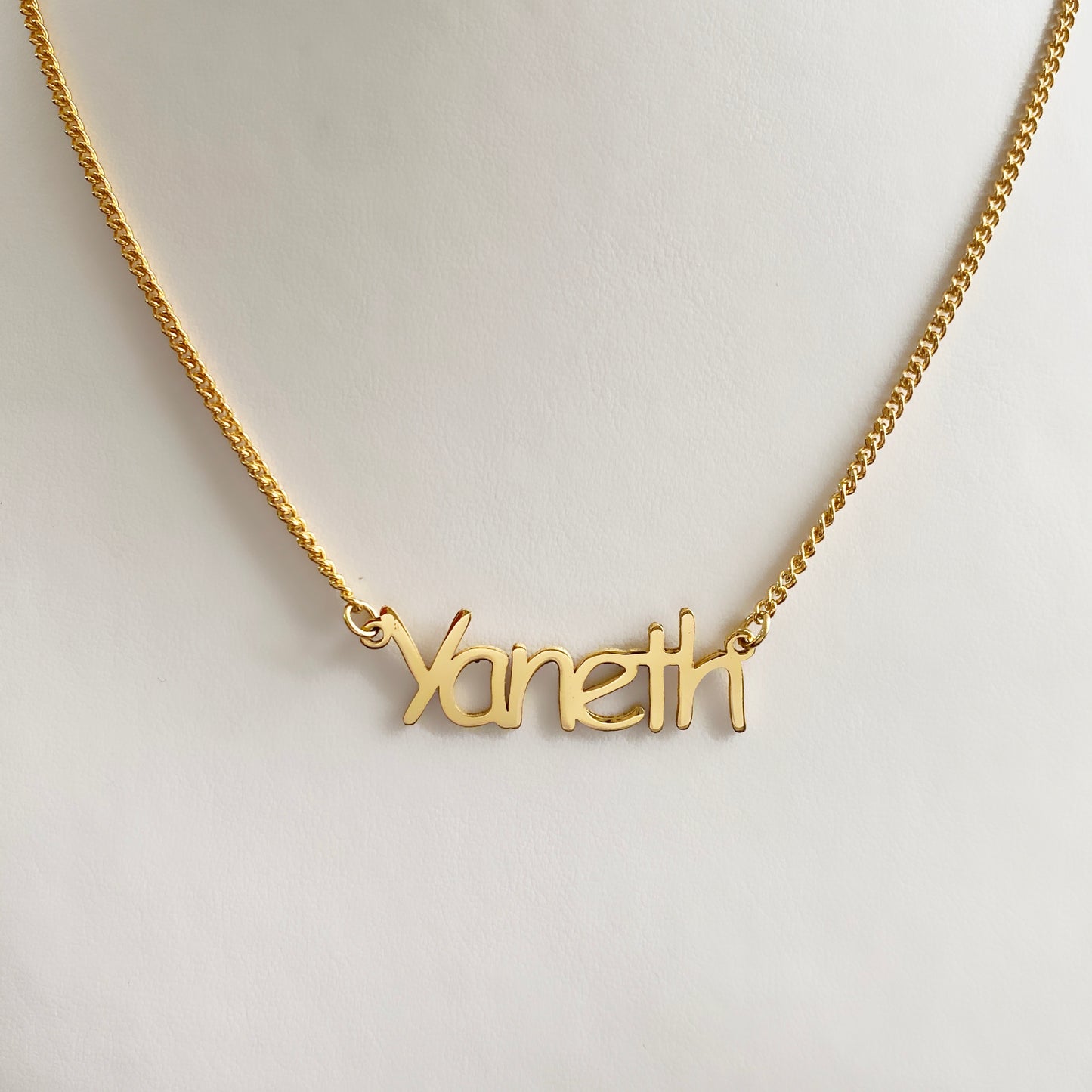 Collar personalizado de nombre en chapa de oro cadena de acero inoxidable ¡Elige el tipo de letra!