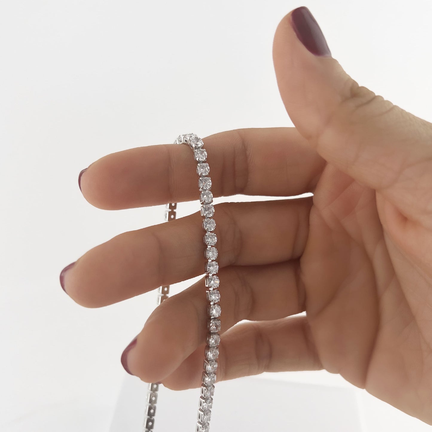 Gargantilla choker tennis fila de zirconias chapa de oro