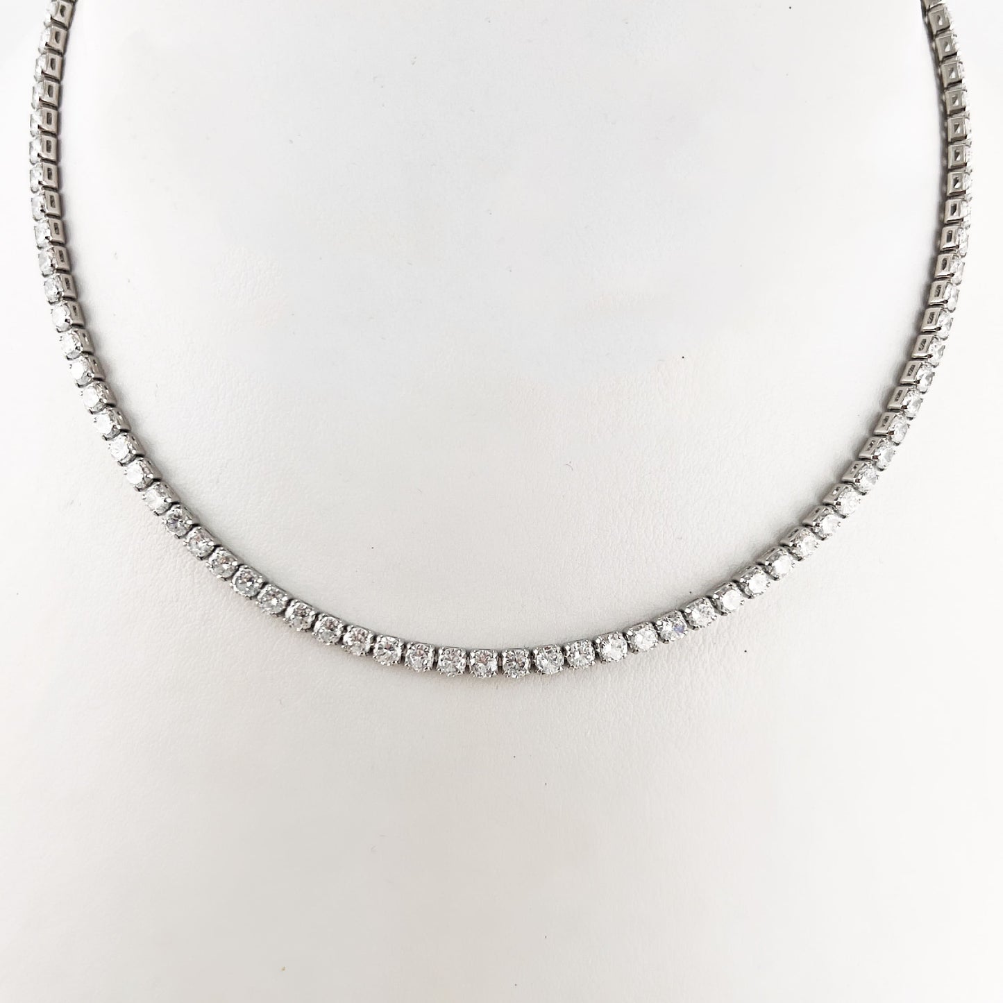 Gargantilla choker tennis fila de zirconias chapa de oro