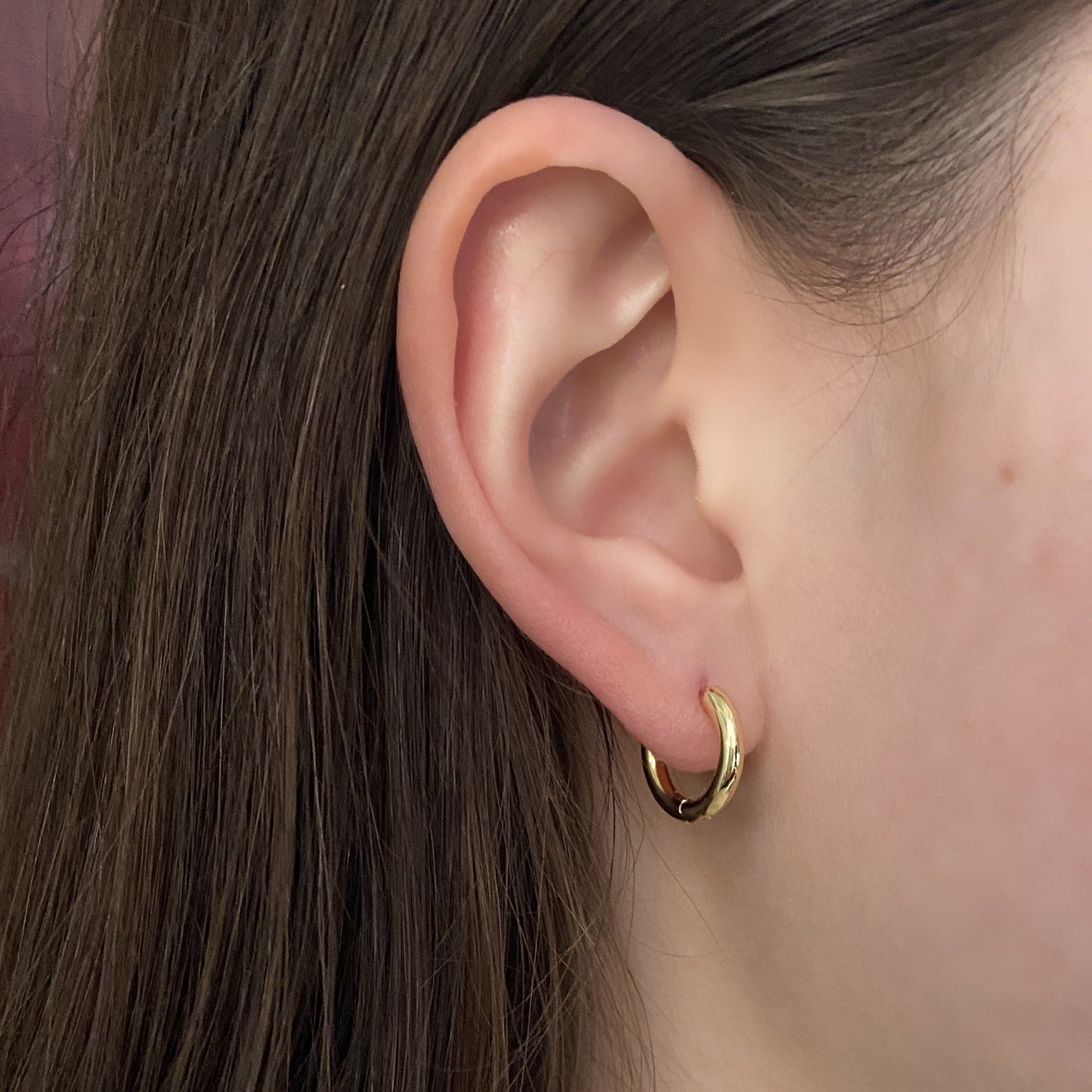 Huggies lisas chapa de oro 1 cm