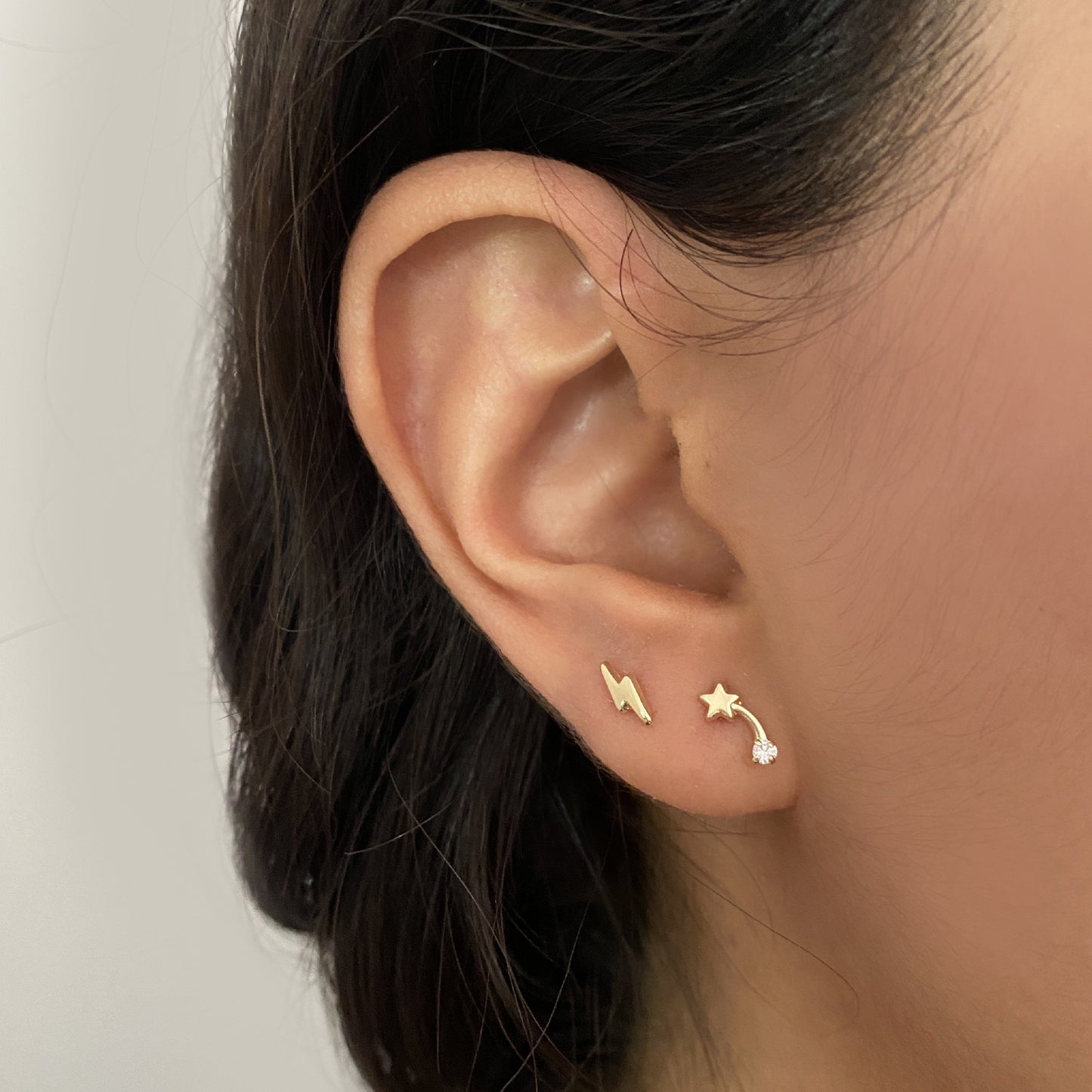 Piercing estrella fugaz 1 zirconia oro 10k