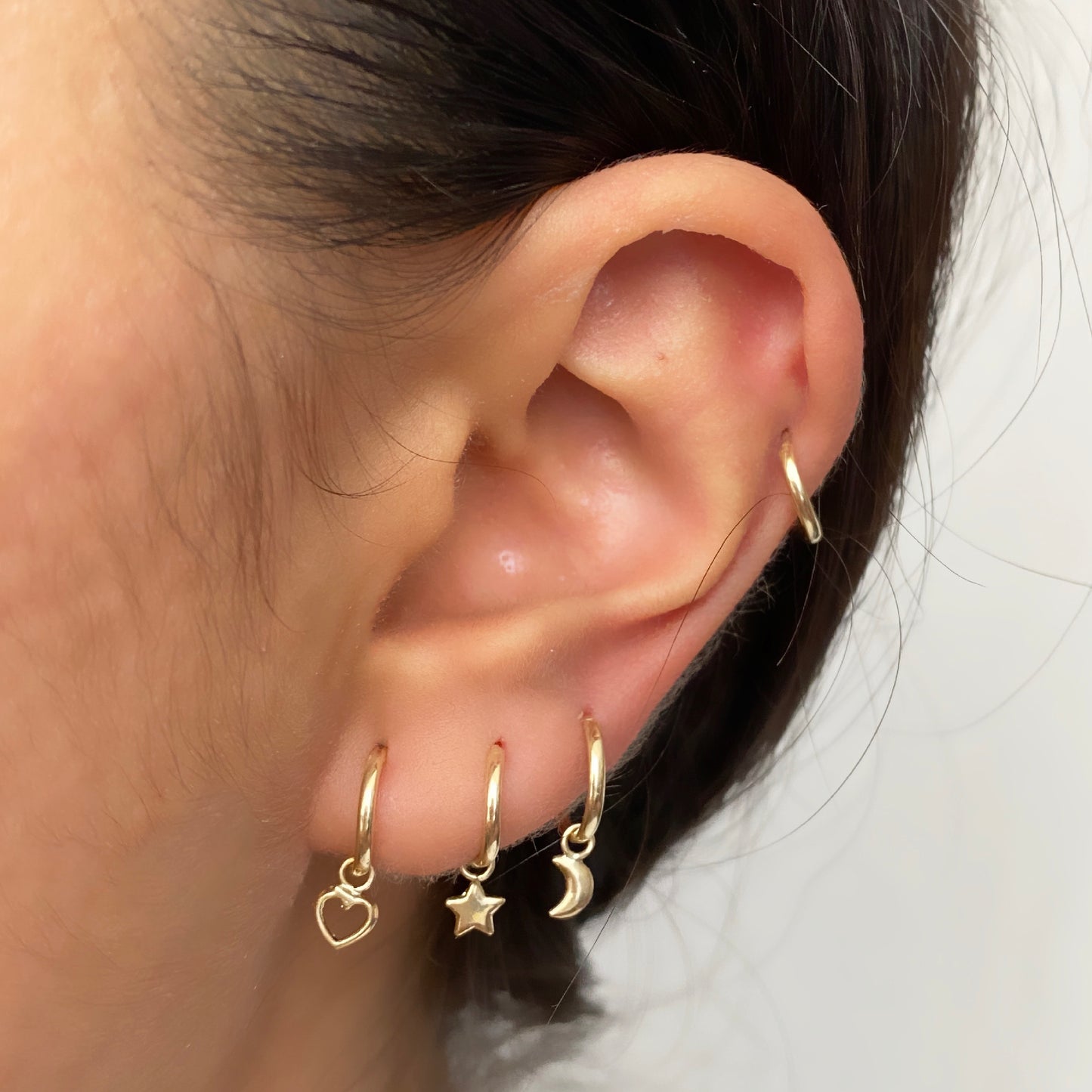 Argolla piercing oro de 10k ¡Elige el tamaño!