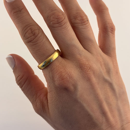 Anillo argolla acero inoxidable 3 mm dorada