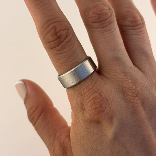 Anillo argolla acero inoxidable gruesa mate 5 mm