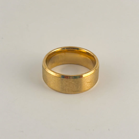 Anillo argolla acero inoxidable dorado mate gruesa 5 mm