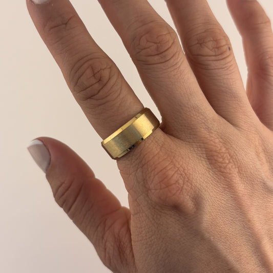 Anillo argolla acero inoxidable dorado mate gruesa 5 mm