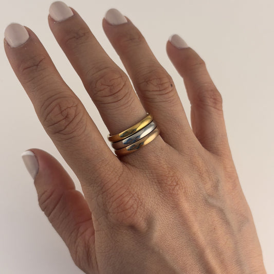 Set de anillos tricolor acero inoxidable