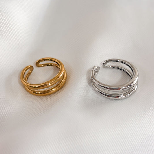 Anillo acero inoxidable doble liso ajustable