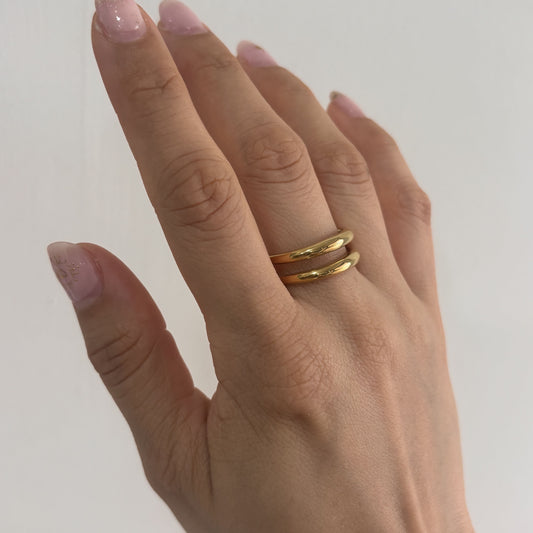 Anillo acero inoxidable doble liso ajustable