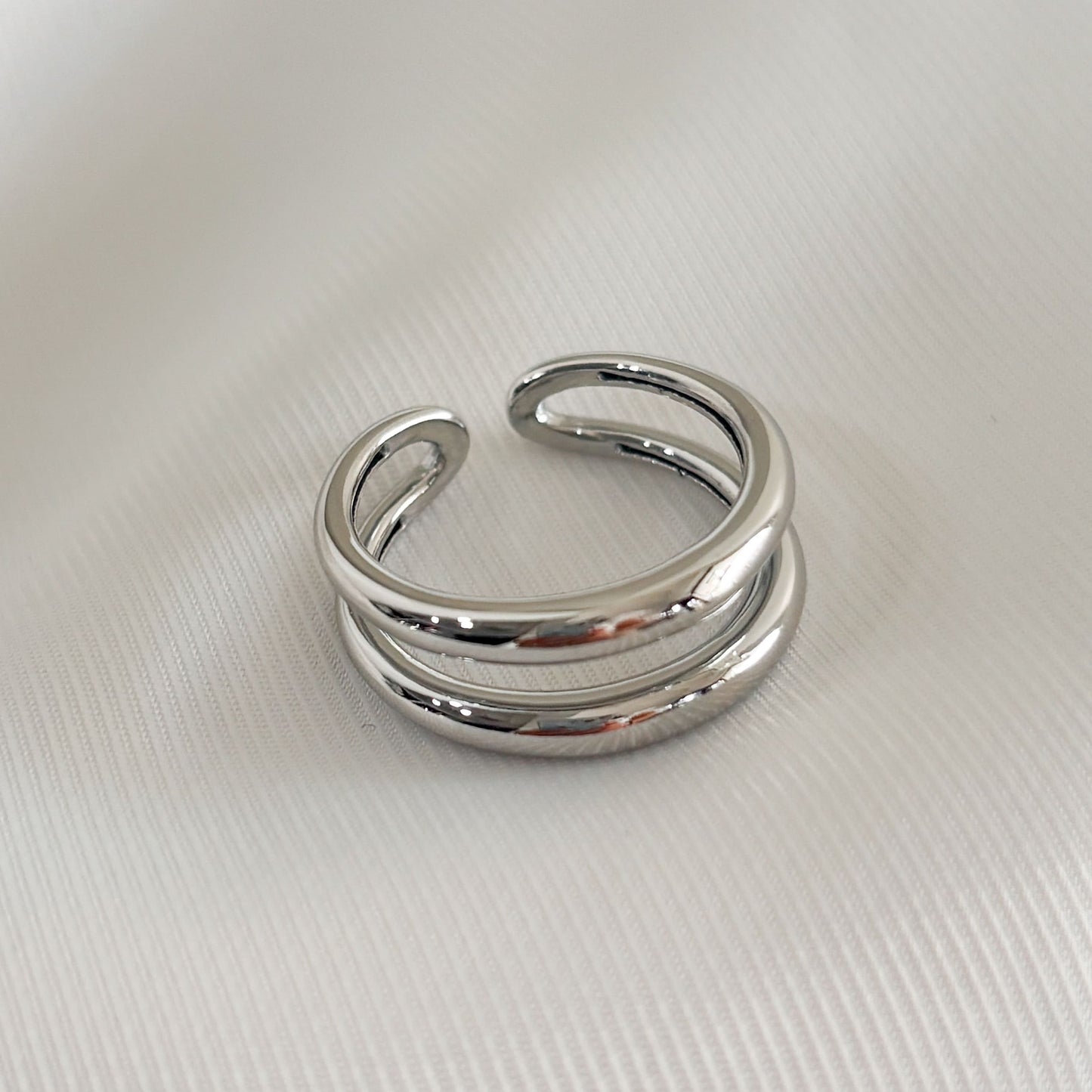 Anillo acero inoxidable doble liso ajustable
